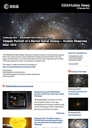 ESA/Hubble Photo Release heic1202 - Classic Portrait of a Barred Spiral Galaxy — Hubble Observes NGC 1073
