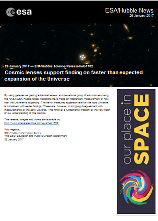 ESA/Hubble Science Release heic1702 - Cosmic lenses support finding on faster than expected expansion of the Universe