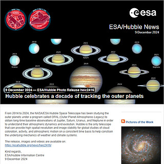 ESA/Hubble Photo Release heic2416 - Hubble celebrates a decade of tracking the outer planets