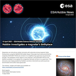 ESA/Hubble Science Release heic2504 - Hubble investigates a magnetar’s birthplace