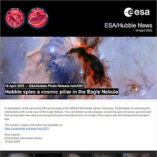 ESA/Hubble Photo Release heic2507 - Hubble spies a cosmic pillar in the Eagle Nebula