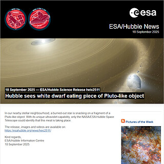 ESA/Hubble Science Release heic2511 - Hubble sees white dwarf eating piece of Pluto-like object