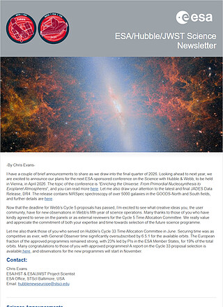 ESA/Hubble/Webb Science Newsletter - October 2025